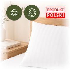 Poszewka Hotelowa Adamaszek Biała 145 g/m² 50x70 Pasek 20mm OEKO-TEX