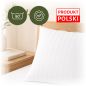 Poszewka Hotelowa Adamaszek Biała 145 g/m² 70x80 Pasek 10mm OEKO-TEX
