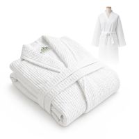 Biały szlafrok hotelowy waflowy S/M 250 g/m²