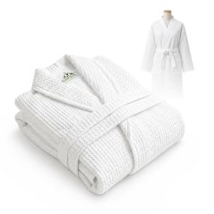 Biały szlafrok hotelowy waflowy S/M 250 g/m²