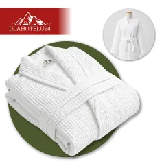 Szlafrok Hotelowy SPA Biały Wafel/Gofrowany S/M Kimono HORECA OEKO-TEX 100