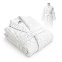 Biały szlafrok hotelowy waflowy L/XL 250 g/m²