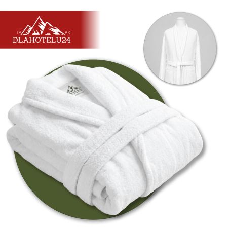 Szlafrok Hotelowy SPA Biały Frotte Kołnierz 100% Bawełna 400g/m2 XXL HORECA