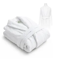 Biały szlafrok hotelowy frotte M 100% bawełna 400 g/m²
