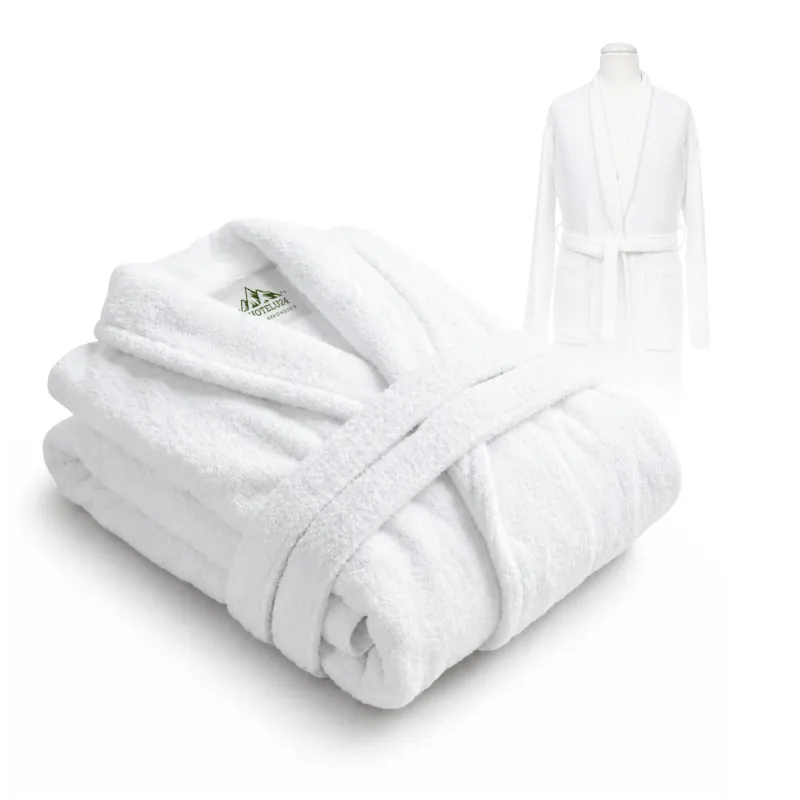 Szlafrok Hotelowy SPA Biały Frotte Kołnierz 100% Bawełna 400g/m2 M HORECA