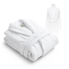 Biały szlafrok hotelowy frotte L 100% bawełna 400 g/m²