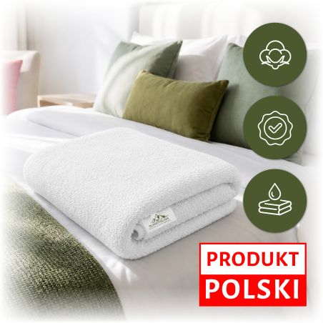 Ręcznik Hotelowy Biały Frotte Bawełna 100% 500g 30x50 Podwójne Obszycie