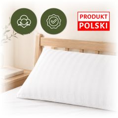 Poszewka Hotelowa Adamaszek Biała Bawełna 100% 50x70 10mm Satynowy Splot