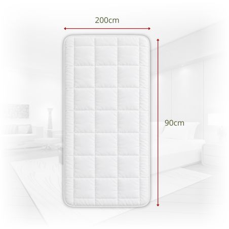 Ochraniacz na Materac Biały Pikowany z Lamówką 90x200 350 g/m² Mikrofibra