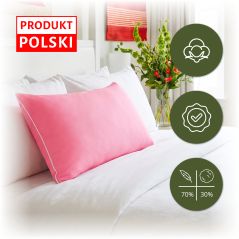 Poduszka Puchowa 30%Puch 70%Pierze 100% Poszycie Bawełna 50x70 1kg Róż