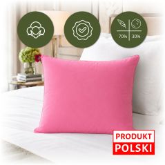 Poduszka Półpuch Pierze 70% Puch 30% Poszycie Bawełna 50x60 0,8kg Różowa