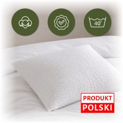 Poszewka Hotelowa Biała Kora Bawełna 100% Zamek Błyskawiczny 70x80 140 g/m²