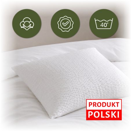 Poszewka Hotelowa Biała Kora Bawełna 100% Zamek Błyskawiczny 70x80 140 g/m²