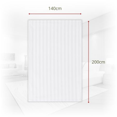 Poszwa Hotelowa Adamaszek Biała z Zakładką 140x200cm 145 g/m² Pasek 1cm