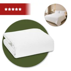 Poszwa Hotelowa Biała Kora Bawełna 100% z Zamkiem 160x200 137 g/m² 40°C