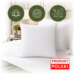 Poduszka Jasiek Półpuch Pierze 70% Puch 30 % Bawełna 100% 40x40 Krem/ Ecru