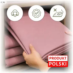 Prześcieradło z gumką Jersey Pudrowy Róż Bawełna Premium 100% 180x200
