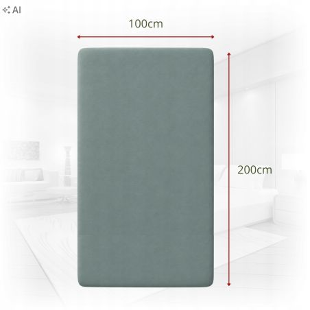 Prześcieradło z gumką Jersey Szałwia Bawełna Premium 100% 100x200 OEKO-TEX