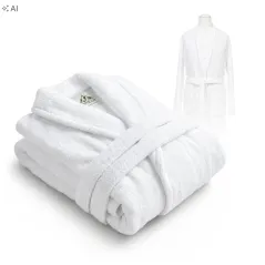Szlafrok Hotelowy SPA Biały Frotte Kołnierz 100% Bawełna 400g/m2 3XL HORECA