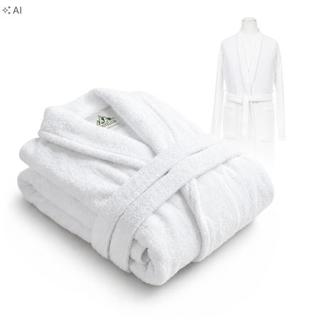 Szlafrok Hotelowy SPA Biały Frotte Kołnierz 100% Bawełna 400g/m2 3XL HORECA