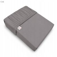 Prześcieradło z gumką Jersey Stalowe Bawełna Premium 100% 180x200 OEKO-TEX