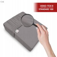Prześcieradło z gumką Jersey Stalowe Bawełna Premium 100% 180x200 OEKO-TEX