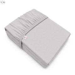 Prześcieradło z gumką Jersey Jasny szary Bawełna Premium 100% 200x220