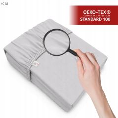 Prześcieradło z gumką Jersey Jasny szary Bawełna Premium 100% 200x220