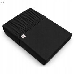 PRZEŚCIERADŁO JERSEY 160/200 CZARNY (077)
