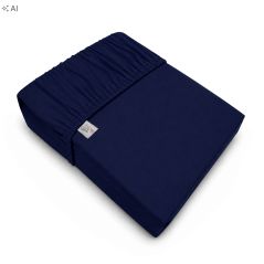 Prześcieradło z gumką Jersey Granat Bawełna Premium 100% 220x200 OEKO-TEX