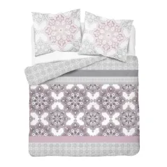 Pościel Flanelowa 220x200 Róż Ornament Flanela