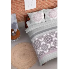 Pościel Flanelowa 220x200 Róż Ornament Flanela