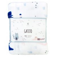 Koc 150X200 miękki puszysty Gatito Koty niebieski