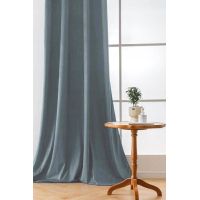 Zasłona 140X250 welwetowa przelotki Stalowa