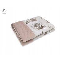 Koc 70X100 velvet pikowany bawełna las beż
