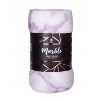 Koc 150X200 miękki puszysty Marble marmur fiolet