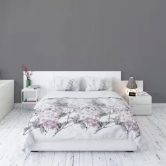 Pościel flanelowa 160X200 róż kwiaty 4524B