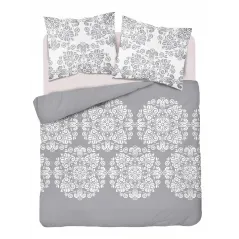 Pościel flanelowa 160X200 szara Ornament 4525A