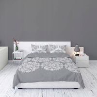 Pościel flanelowa 160X200 szara Ornament 4525A