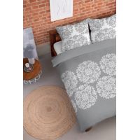Pościel flanelowa 160X200 szara Ornament 4525A
