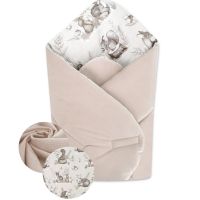 Rożek niemowlęcy 75X75VELVET beż las