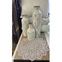 Serwetka Tiulowa 38 cm z wzorem ecru Romby