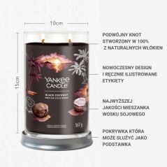 ŚWIECA YANKEE CANDLEE DUŻA BLACK COCONUT 2 KNOTY