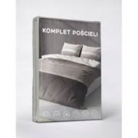 Komplet pościeli 160X200 satyna z mikrowłókna beż brąz 4979A