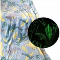 Koc świecący 150X200 fluo miękki Dinozaury kolor