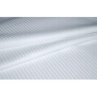 Biała poszwa hotelowa adamaszek 160x200 pasek 1 cm