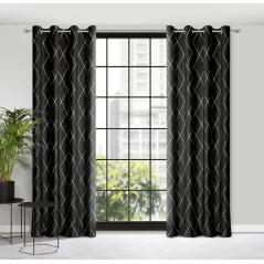 ZASŁONA EUROFIRANY DEKORACYJNA PIERRE CARDIN MARGO 140X250 CM CZARNY