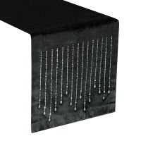 OBRUS EUROFIRANY ROYAL 3 35X140 CM CZARNY