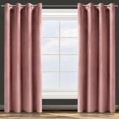 ZASŁONA EUROFIRANY GOTOWA D91 ROSA 140X250 CM RÓŻOWY