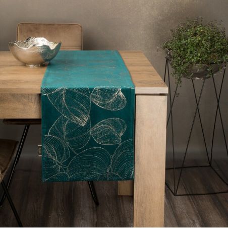 Obrus Eurofirany Blink 16 35X220 cm ciemnoturkusowy